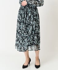 F1HFA07140 MK MICHEL KLEIN(小さいサイズ)(メゾン ドゥ サンク) 【小さいサイズ】花柄シフォンスカート/丈の長さが選べる/洗える/セットアップ対応 アイボリー