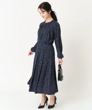 F1HFA08140 MK MICHEL KLEIN(小さいサイズ)(メゾン ドゥ サンク) 【小さいサイズ】アニマル調ドット柄ジャージースカート/洗える/セットアップ対応 ライトブルー