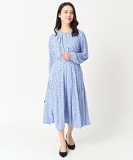 F1HFA08140 MK MICHEL KLEIN(小さいサイズ)(メゾン ドゥ サンク) 【小さいサイズ】アニマル調ドット柄ジャージースカート/洗える/セットアップ対応 ライトブルー