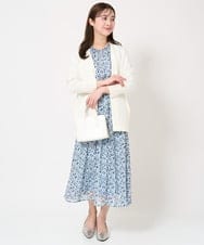 F1HFA09140 MK MICHEL KLEIN(小さいサイズ)(メゾン ドゥ サンク) 【小さいサイズ】花柄シフォンスカート/丈の長さが選べる/洗える/セットアップ対応 ライトブルー