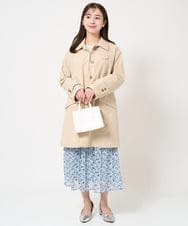 F1HFA09140 MK MICHEL KLEIN(小さいサイズ)(メゾン ドゥ サンク) 【小さいサイズ】花柄シフォンスカート/丈の長さが選べる/洗える/セットアップ対応 ライトブルー