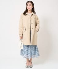 F1HFA09140 MK MICHEL KLEIN(小さいサイズ)(メゾン ドゥ サンク) 【小さいサイズ】花柄シフォンスカート/丈の長さが選べる/洗える/セットアップ対応 ライトブルー