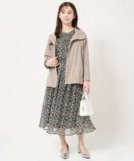 F1HFA09140 MK MICHEL KLEIN(小さいサイズ)(メゾン ドゥ サンク) 【小さいサイズ】花柄シフォンスカート/丈の長さが選べる/洗える/セットアップ対応 ライトブルー