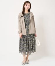 F1HFA09140 MK MICHEL KLEIN(小さいサイズ)(メゾン ドゥ サンク) 【小さいサイズ】花柄シフォンスカート/丈の長さが選べる/洗える/セットアップ対応 ライトブルー