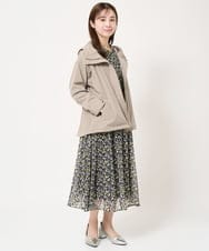 F1HFA09140 MK MICHEL KLEIN(小さいサイズ)(メゾン ドゥ サンク) 【小さいサイズ】花柄シフォンスカート/丈の長さが選べる/洗える/セットアップ対応 ライトブルー