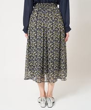 F1HFA09140 MK MICHEL KLEIN(小さいサイズ)(メゾン ドゥ サンク) 【小さいサイズ】花柄シフォンスカート/丈の長さが選べる/洗える/セットアップ対応 ライトブルー