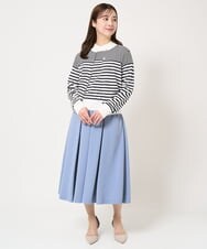 F1HFA27160 MK MICHEL KLEIN(小さいサイズ)(メゾン ドゥ サンク) 【小さいサイズ】タックフレアースカート/洗える ライトブルー