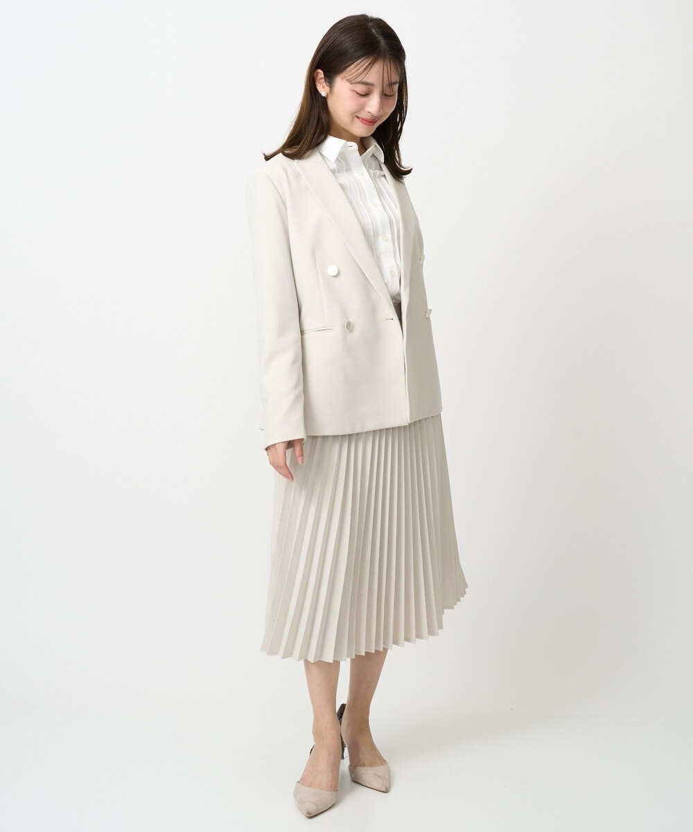F1HFD15180 MK MICHEL KLEIN(小さいサイズ)(メゾン ドゥ サンク) 【小さいサイズ】プリーツデザインスカート/洗える ベージュ