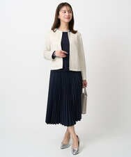 F1HFD15180 MK MICHEL KLEIN(小さいサイズ)(メゾン ドゥ サンク) 【小さいサイズ】プリーツデザインスカート/洗える ベージュ