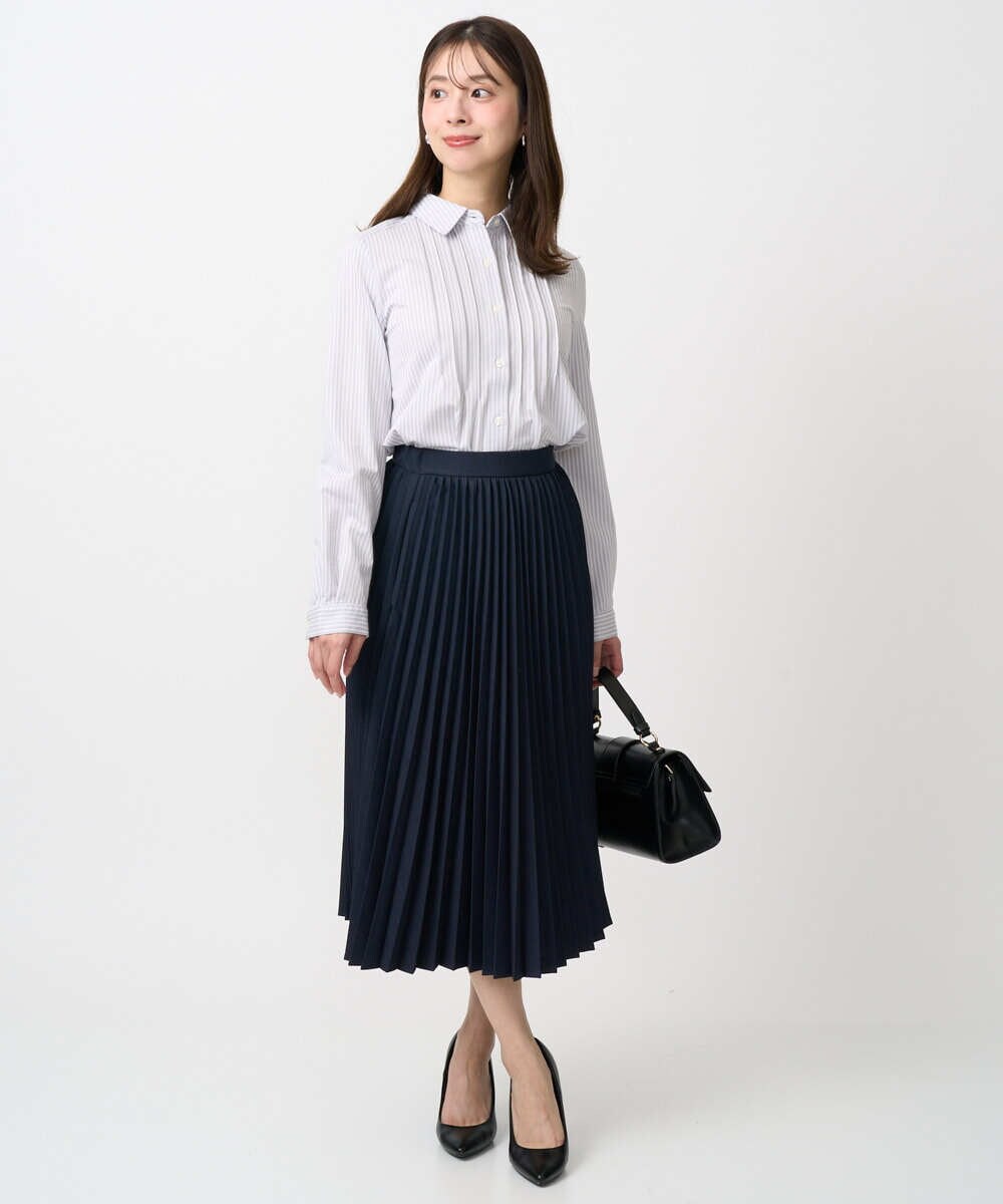 F1HFD15180 MK MICHEL KLEIN(小さいサイズ)(メゾン ドゥ サンク) 【小さいサイズ】プリーツデザインスカート/洗える ベージュ