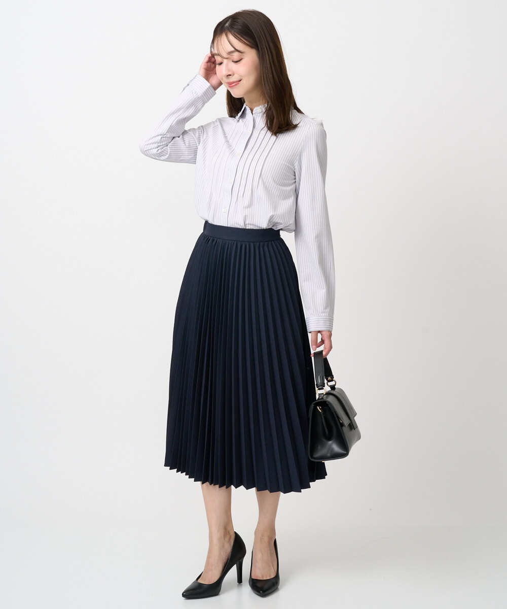 F1HFD15180 MK MICHEL KLEIN(小さいサイズ)(メゾン ドゥ サンク) 【小さいサイズ】プリーツデザインスカート/洗える ベージュ