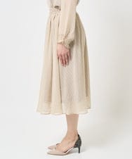 F1HGA03140 MK MICHEL KLEIN(小さいサイズ)(メゾン ドゥ サンク) 【小さいサイズ】幾何柄シフォンスカート/丈の長さが選べる/洗える/セットアップ対応 ベージュ