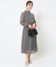 F1HGA03140 MK MICHEL KLEIN(小さいサイズ)(メゾン ドゥ サンク) 【小さいサイズ】幾何柄シフォンスカート/丈の長さが選べる/洗える/セットアップ対応 ベージュ