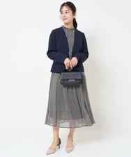 F1HGA03140 MK MICHEL KLEIN(小さいサイズ)(メゾン ドゥ サンク) 【小さいサイズ】幾何柄シフォンスカート/丈の長さが選べる/洗える/セットアップ対応 ベージュ