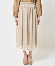 F1HGA03140 MK MICHEL KLEIN(小さいサイズ)(メゾン ドゥ サンク) 【小さいサイズ】幾何柄シフォンスカート/丈の長さが選べる/洗える/セットアップ対応 ベージュ