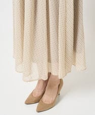 F1HGA03140 MK MICHEL KLEIN(小さいサイズ)(メゾン ドゥ サンク) 【小さいサイズ】幾何柄シフォンスカート/丈の長さが選べる/洗える/セットアップ対応 ベージュ