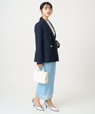 F1HGD20150 MK MICHEL KLEIN(小さいサイズ)(メゾン ドゥ サンク) オーガンジートリコットシアータイトスカート/洗える ライトブルー