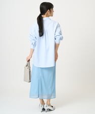 F1HGD20150 MK MICHEL KLEIN(小さいサイズ)(メゾン ドゥ サンク) オーガンジートリコットシアータイトスカート/洗える ライトブルー