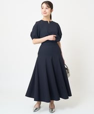 F1HGV61150 MK MICHEL KLEIN(小さいサイズ)(メゾン ドゥ サンク) 【小さいサイズ】ドビーフレアスカート/洗える グリーン