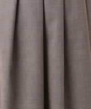 F1HJD40180 MK MICHEL KLEIN(小さいサイズ)(メゾン ドゥ サンク) 【小さいサイズ】[洗える]グレンチェック柄ラップ風タックスカート ブラウン