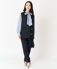 F1JFA02210 MK MICHEL KLEIN(小さいサイズ)(メゾン ドゥ サンク) 【小さいサイズ】ファンシーツイードジレ/洗える ライトグレー