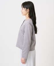 F1JFD21180 MK MICHEL KLEIN(小さいサイズ)(メゾン ドゥ サンク) 【小さいサイズ】フェイクスウェード ドット釦ジャケット/洗える アイボリー