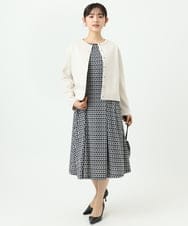 F1JFD21180 MK MICHEL KLEIN(小さいサイズ)(メゾン ドゥ サンク) 【小さいサイズ】フェイクスウェード ドット釦ジャケット/洗える アイボリー