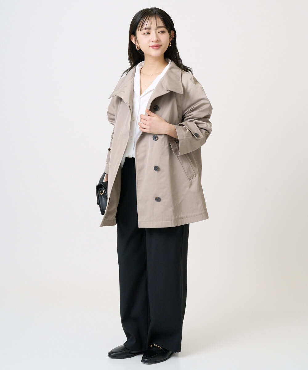 F1JFD28270 MK MICHEL KLEIN(小さいサイズ)(メゾン ドゥ サンク) 【小さいサイズ】テントライン ツイルコート/洗える ベージュ