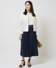 F1JGA35230 MK MICHEL KLEIN(小さいサイズ)(メゾン ドゥ サンク) 【小さいサイズ】ポコポコノーカラーブルゾン/洗える ラベンダー