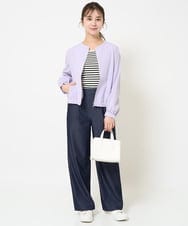 F1JGA35230 MK MICHEL KLEIN(小さいサイズ)(メゾン ドゥ サンク) 【小さいサイズ】ポコポコノーカラーブルゾン/洗える ラベンダー