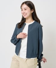 F1JGA35230 MK MICHEL KLEIN(小さいサイズ)(メゾン ドゥ サンク) 【小さいサイズ】ポコポコノーカラーブルゾン/洗える モスグリーン