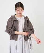 F1JGD47230 MK MICHEL KLEIN(小さいサイズ)(メゾン ドゥ サンク) 【小さいサイズ】[洗える]フーデットライトブルゾン ブラウン