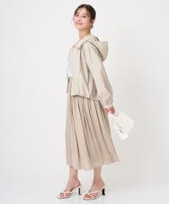 F1JGD47230 MK MICHEL KLEIN(小さいサイズ)(メゾン ドゥ サンク) 【小さいサイズ】[洗える]フーデットライトブルゾン ブラウン