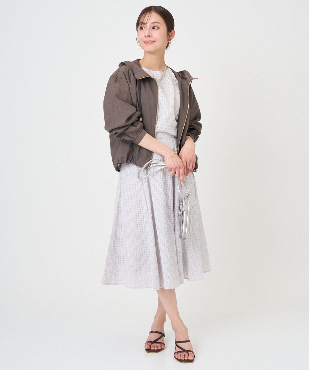 F1JGD47230 MK MICHEL KLEIN(小さいサイズ)(メゾン ドゥ サンク) 【小さいサイズ】[洗える]フーデットライトブルゾン ブラウン