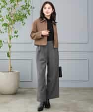 F1JJD41250 MK MICHEL KLEIN(小さいサイズ)(メゾン ドゥ サンク) 【小さいサイズ】[洗える]フェイクスウェードコンパクトブルゾン オレンジブラウン