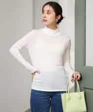 F1KAG35100 MK MICHEL KLEIN(小さいサイズ)(メゾン ドゥ サンク) 【小さいサイズ】[洗える]ハイネックカットソー ホワイト