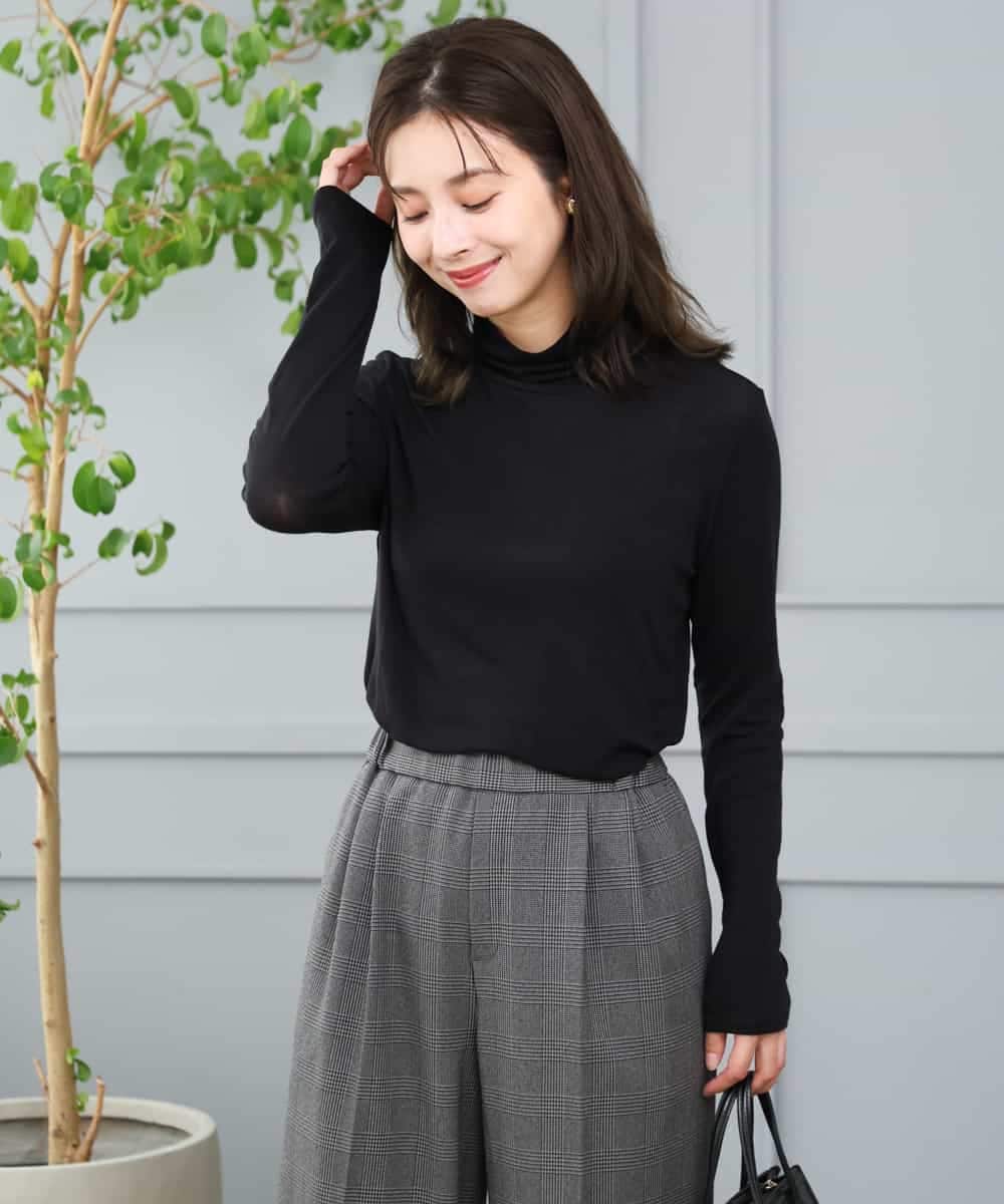 F1KAG35100 MK MICHEL KLEIN(小さいサイズ)(メゾン ドゥ サンク) 【小さいサイズ】[洗える]ハイネックカットソー ホワイト