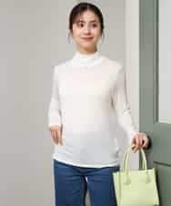 F1KAG35100 MK MICHEL KLEIN(小さいサイズ)(メゾン ドゥ サンク) 【小さいサイズ】[洗える]ハイネックカットソー ホワイト