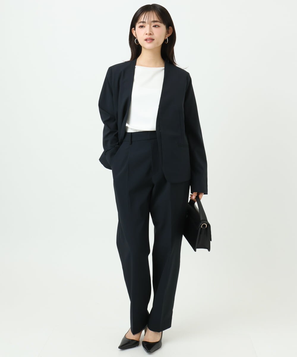F1KGD33090 MK MICHEL KLEIN(小さいサイズ)(メゾン ドゥ サンク) 【小さいサイズ】シルケットフライス半袖カットソー/洗える ホワイト