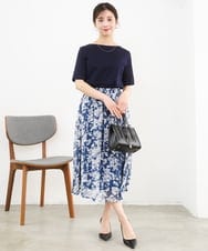 F1KGD33090 MK MICHEL KLEIN(小さいサイズ)(メゾン ドゥ サンク) 【小さいサイズ】シルケットフライス半袖カットソー/洗える ホワイト