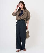 F1KGD33090 MK MICHEL KLEIN(小さいサイズ)(メゾン ドゥ サンク) 【小さいサイズ】シルケットフライス半袖カットソー/洗える ホワイト