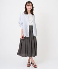 F1KGD33090 MK MICHEL KLEIN(小さいサイズ)(メゾン ドゥ サンク) 【小さいサイズ】シルケットフライス半袖カットソー/洗える ホワイト