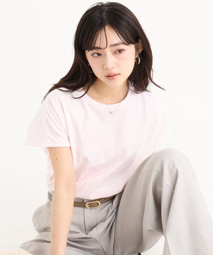 F1KGD50085  【小さいサイズ】[洗濯機で洗える]ニュアンスロゴ フレンチスリーブTシャツ