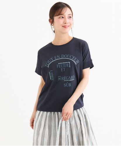 F1KGD60085  【小さいサイズ】[UVカット/接触冷感/洗濯機で洗える]デザインロゴTシャツ