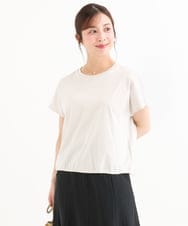 F1KGD62090 MK MICHEL KLEIN(小さいサイズ)(メゾン ドゥ サンク) 【小さいサイズ】[接触冷感/洗える]裾ドロストデザインカットソー グレージュ