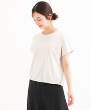 F1KGD62090 MK MICHEL KLEIN(小さいサイズ)(メゾン ドゥ サンク) 【小さいサイズ】[接触冷感/洗える]裾ドロストデザインカットソー グレージュ