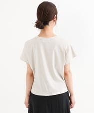 F1KGD62090 MK MICHEL KLEIN(小さいサイズ)(メゾン ドゥ サンク) 【小さいサイズ】[接触冷感/洗える]裾ドロストデザインカットソー グレージュ
