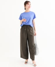 F1KGD62090 MK MICHEL KLEIN(小さいサイズ)(メゾン ドゥ サンク) 【小さいサイズ】[接触冷感/洗える]裾ドロストデザインカットソー グレージュ