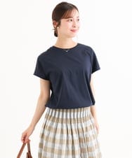 F1KGD62090 MK MICHEL KLEIN(小さいサイズ)(メゾン ドゥ サンク) 【小さいサイズ】[接触冷感/洗える]裾ドロストデザインカットソー グレージュ
