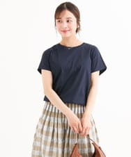 F1KGD62090 MK MICHEL KLEIN(小さいサイズ)(メゾン ドゥ サンク) 【小さいサイズ】[接触冷感/洗える]裾ドロストデザインカットソー グレージュ